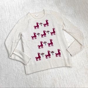 ✨ J Crew Jeweled Llama Wool Sweater